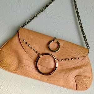 VTG Y2K Charles David pink leather croc stud